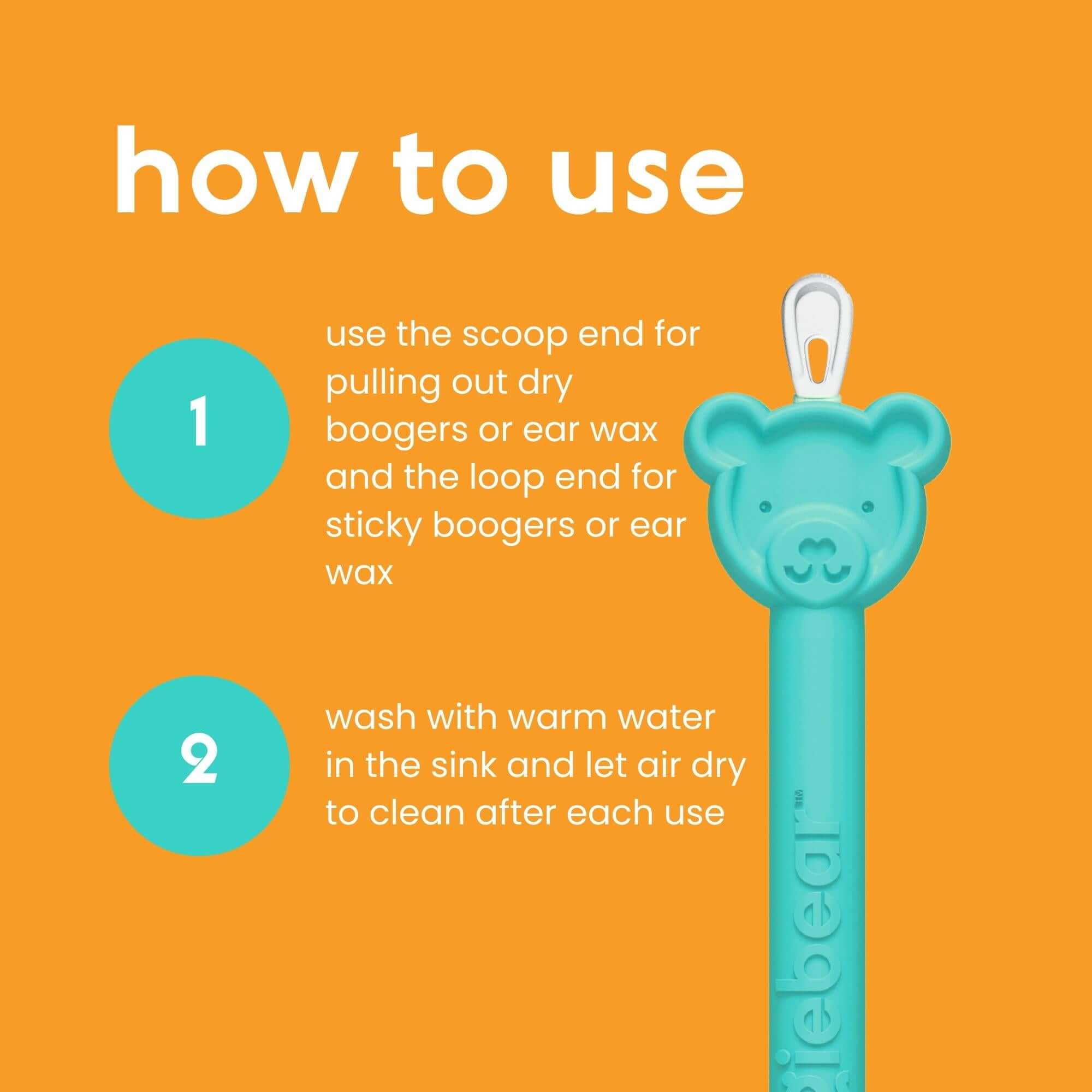 how to use the oogiebear booger and ear wax picker