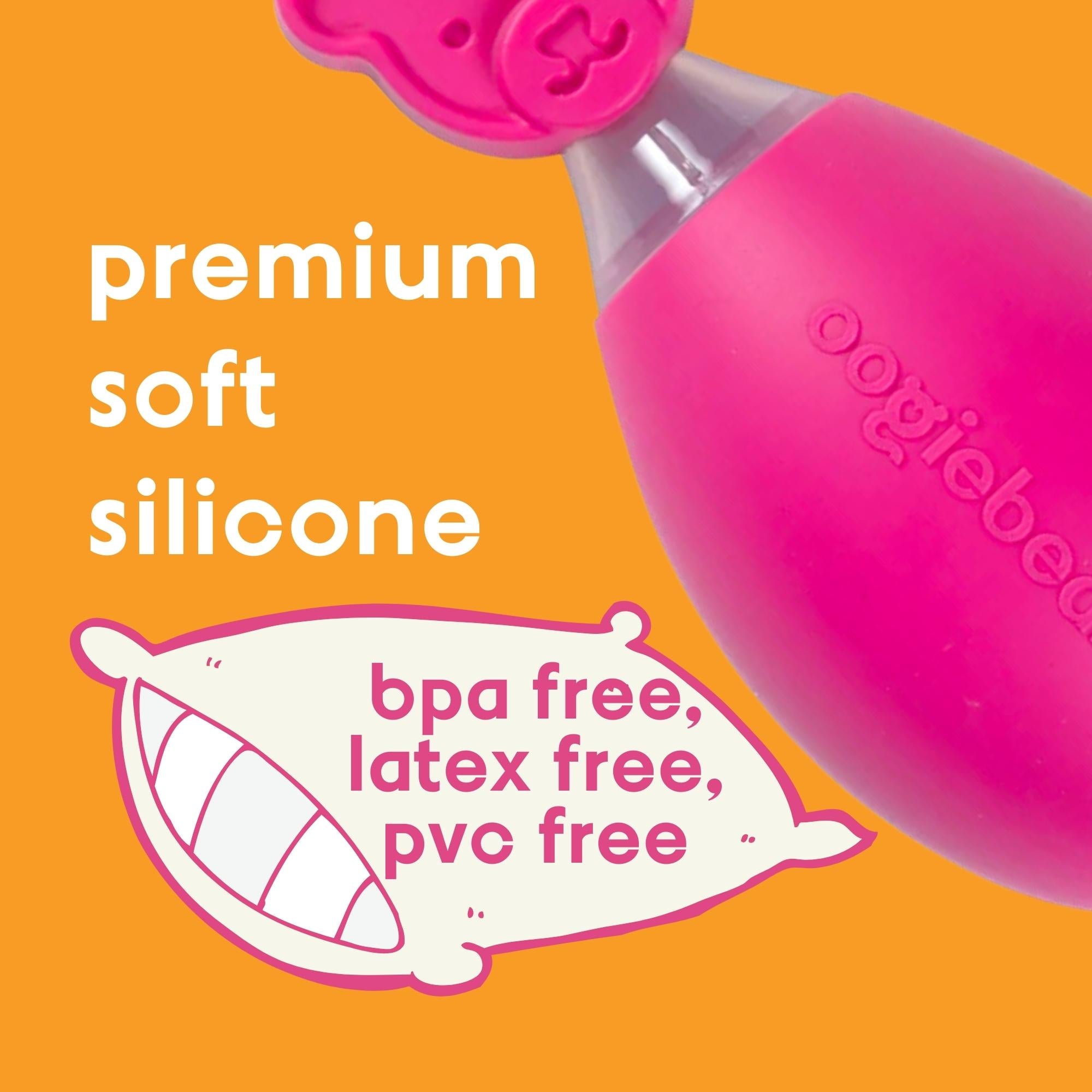 oogiebear nasal bulb aspirator is latex free, bpa free, and pvc free