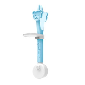 Light-up tweezer kit with blue bear-shaped grip and white LED base