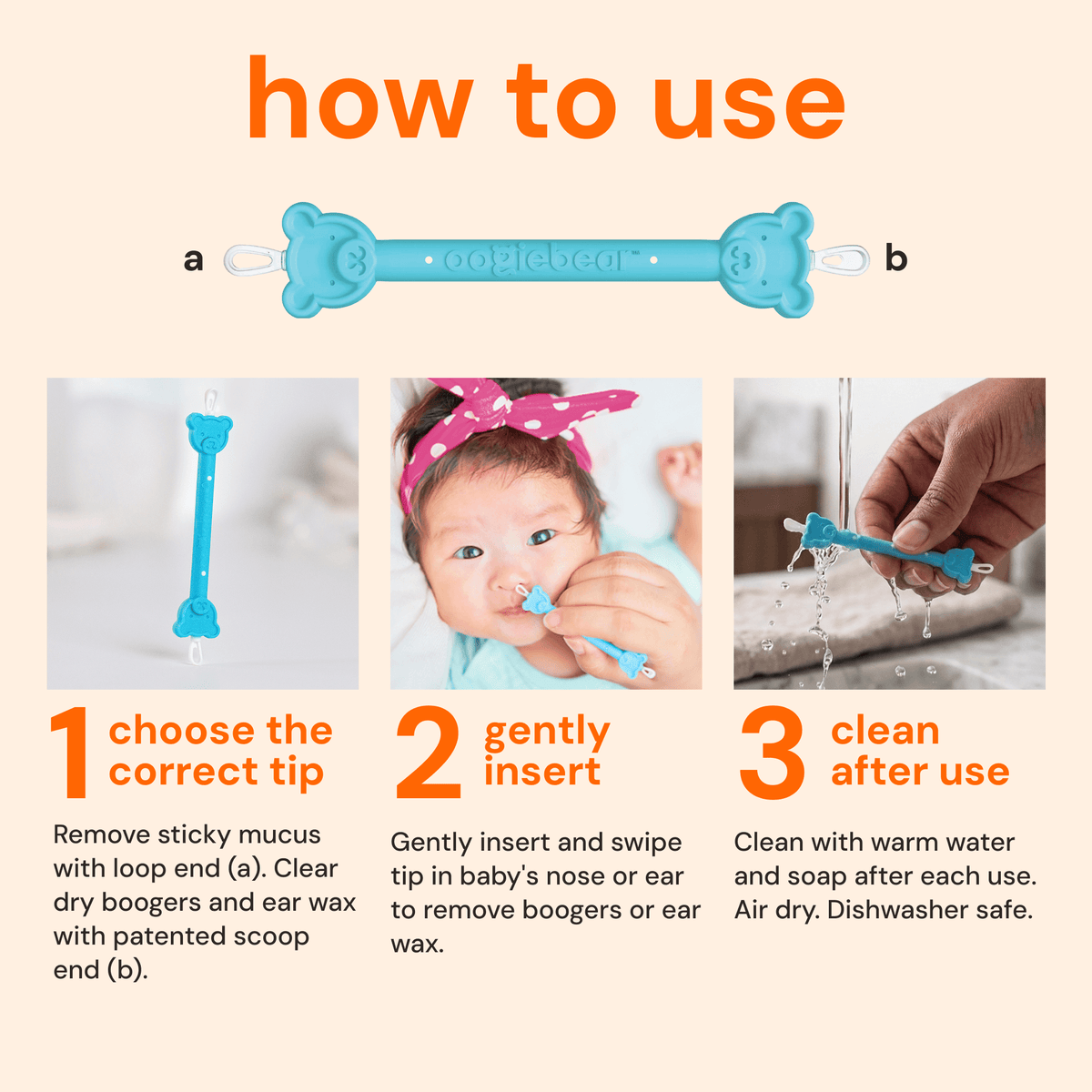 oogiebear booger picker 2-pack — baby nose & ear cleaner