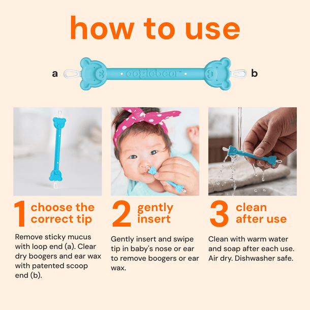 oogiebear booger picker 2-pack — baby nose & ear cleaner